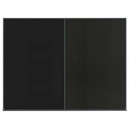 United Visual Products Triple Door Radius Plus Corkboard, 96" x UV8006PLUS-WHITE-MEDGRY